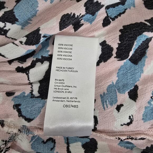Anthropologie Dress Womens Medium Tiered Ruffle Short Sleeve Viscose Pink - Picture 5 of 11